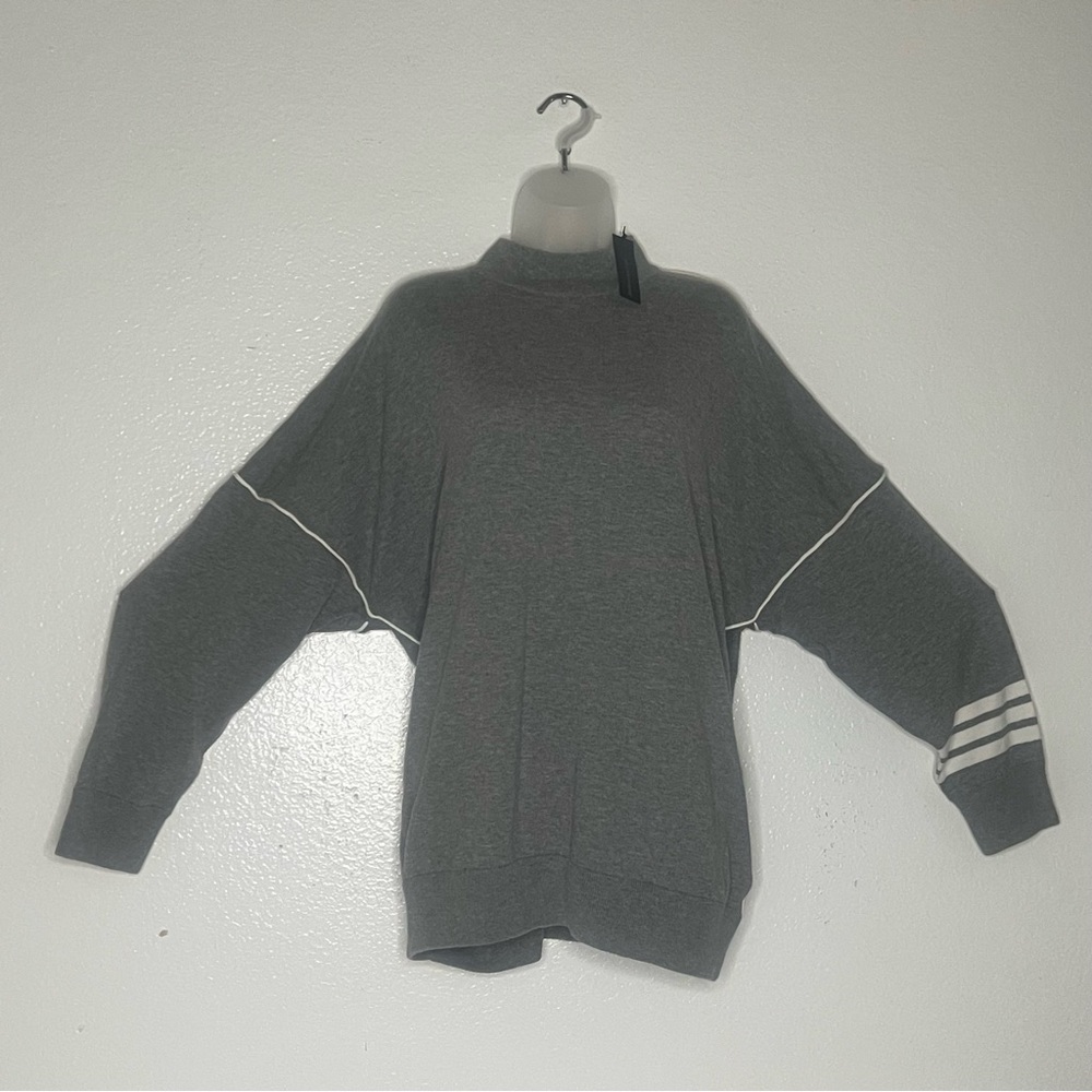 360 CASHMERE Women’s Pullover sweater, Sz. L, Crew neck, Long sleeve, Gray, NEW